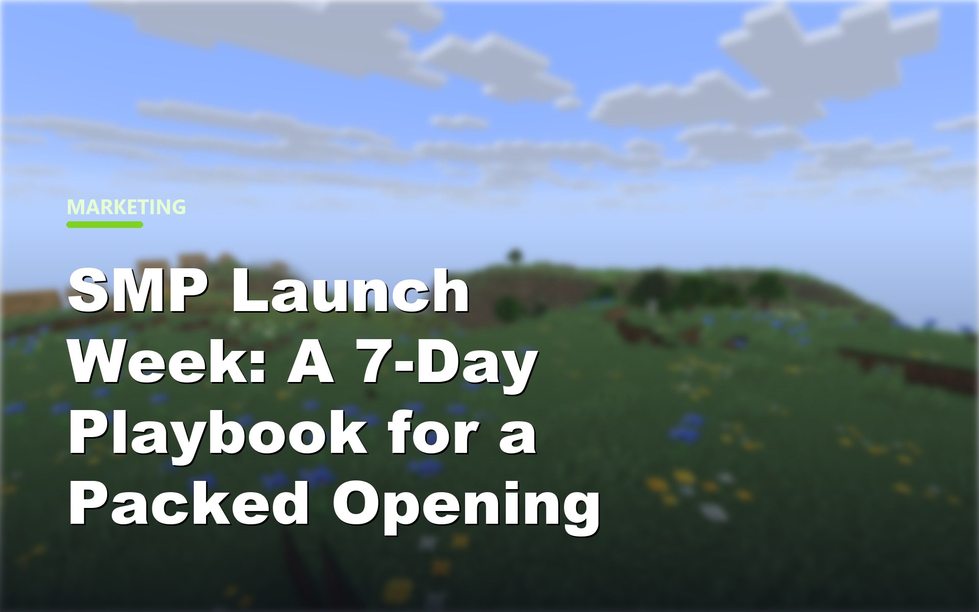 SMP Launch Week: A 7-Day Playbook for a Packed Opening